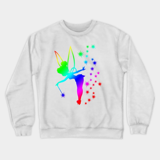 Rainbow Tinkerbell Ombre Sillhouette Crewneck Sweatshirt by ijsw